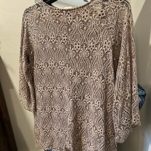 Elegant Lace Women's Blouse in Beige